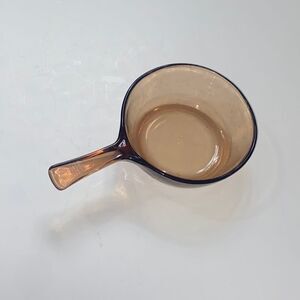 Vintage Vision By Corning Wore 0.8 L Glass Amber USA Fry Pan